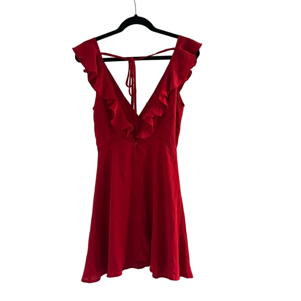 Alter’d State Women’s Elegant Red Ruffle Dress - Picture 4 of 5